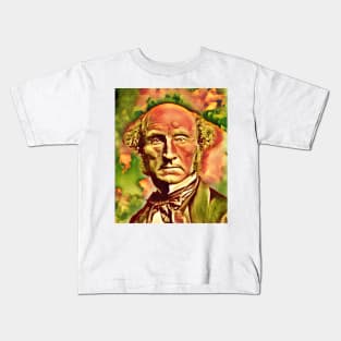 John Stuart Mill Snow Portrait | John Stuart Mill Artwork 14 Kids T-Shirt